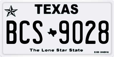 TX license plate BCS9028