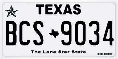 TX license plate BCS9034
