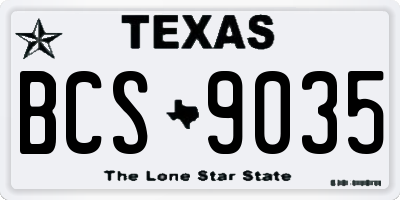 TX license plate BCS9035