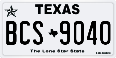 TX license plate BCS9040