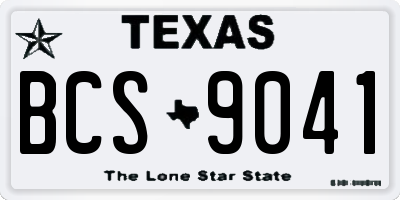 TX license plate BCS9041