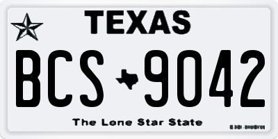 TX license plate BCS9042