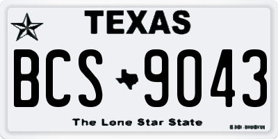 TX license plate BCS9043