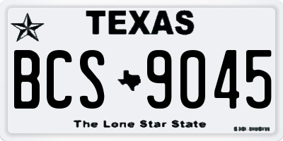 TX license plate BCS9045
