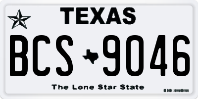 TX license plate BCS9046