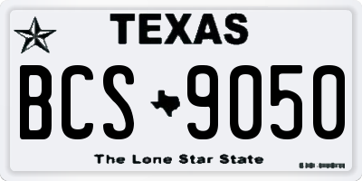 TX license plate BCS9050