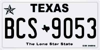 TX license plate BCS9053