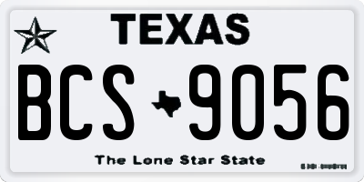 TX license plate BCS9056