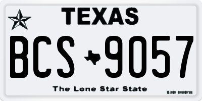 TX license plate BCS9057
