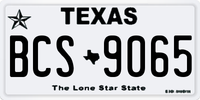 TX license plate BCS9065