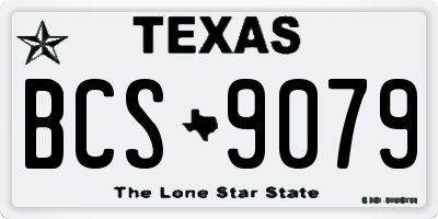 TX license plate BCS9079