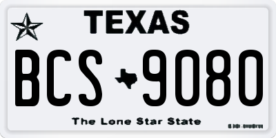 TX license plate BCS9080
