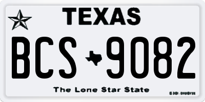 TX license plate BCS9082