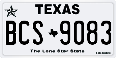 TX license plate BCS9083