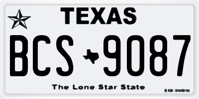 TX license plate BCS9087