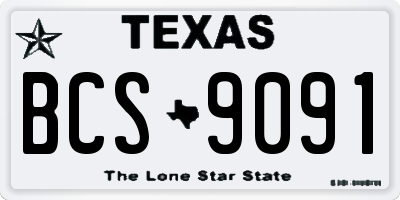 TX license plate BCS9091