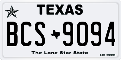 TX license plate BCS9094