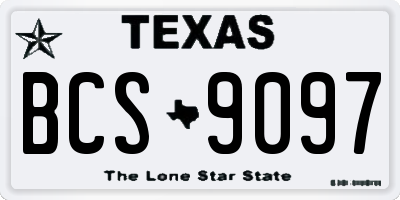 TX license plate BCS9097