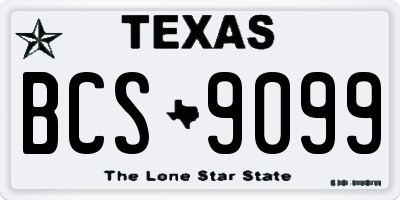 TX license plate BCS9099