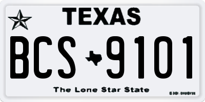TX license plate BCS9101