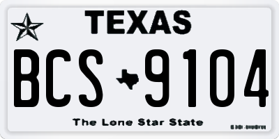 TX license plate BCS9104