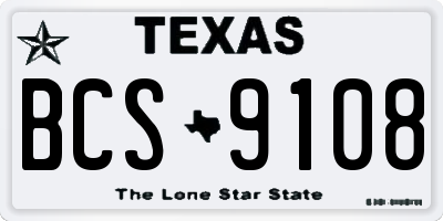 TX license plate BCS9108