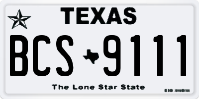 TX license plate BCS9111
