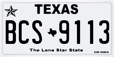 TX license plate BCS9113