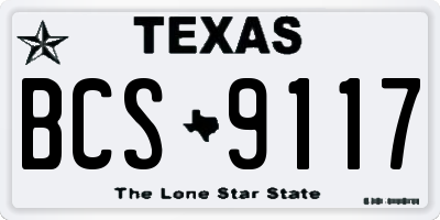 TX license plate BCS9117