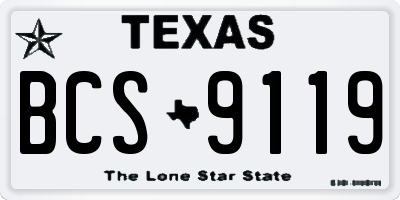 TX license plate BCS9119