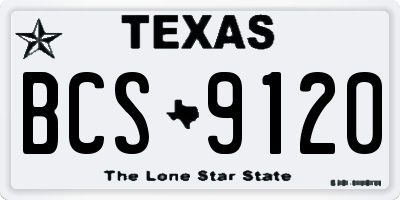TX license plate BCS9120