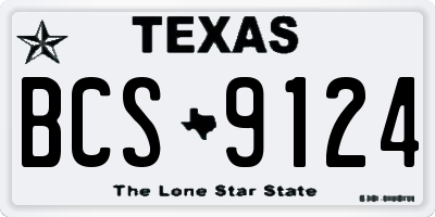 TX license plate BCS9124