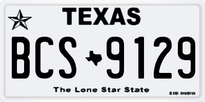 TX license plate BCS9129