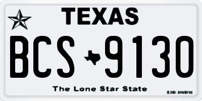 TX license plate BCS9130