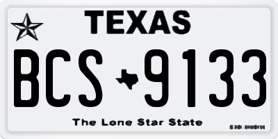 TX license plate BCS9133