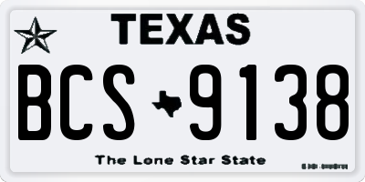 TX license plate BCS9138