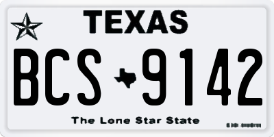 TX license plate BCS9142