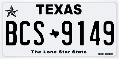TX license plate BCS9149