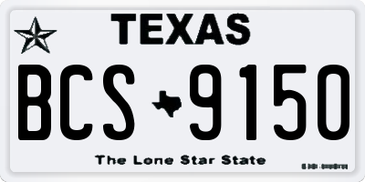TX license plate BCS9150