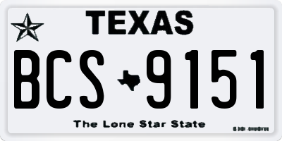 TX license plate BCS9151