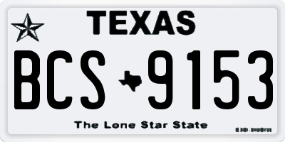 TX license plate BCS9153