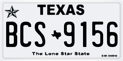 TX license plate BCS9156