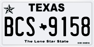 TX license plate BCS9158