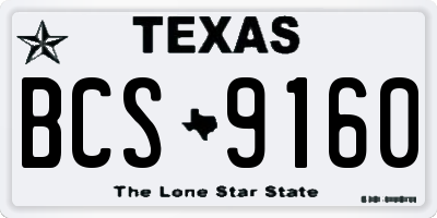 TX license plate BCS9160