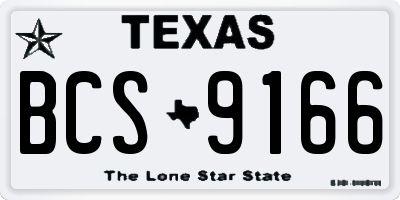 TX license plate BCS9166