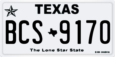 TX license plate BCS9170