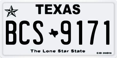 TX license plate BCS9171