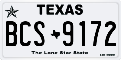 TX license plate BCS9172
