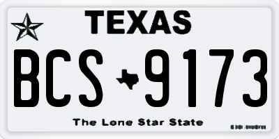 TX license plate BCS9173