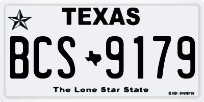 TX license plate BCS9179